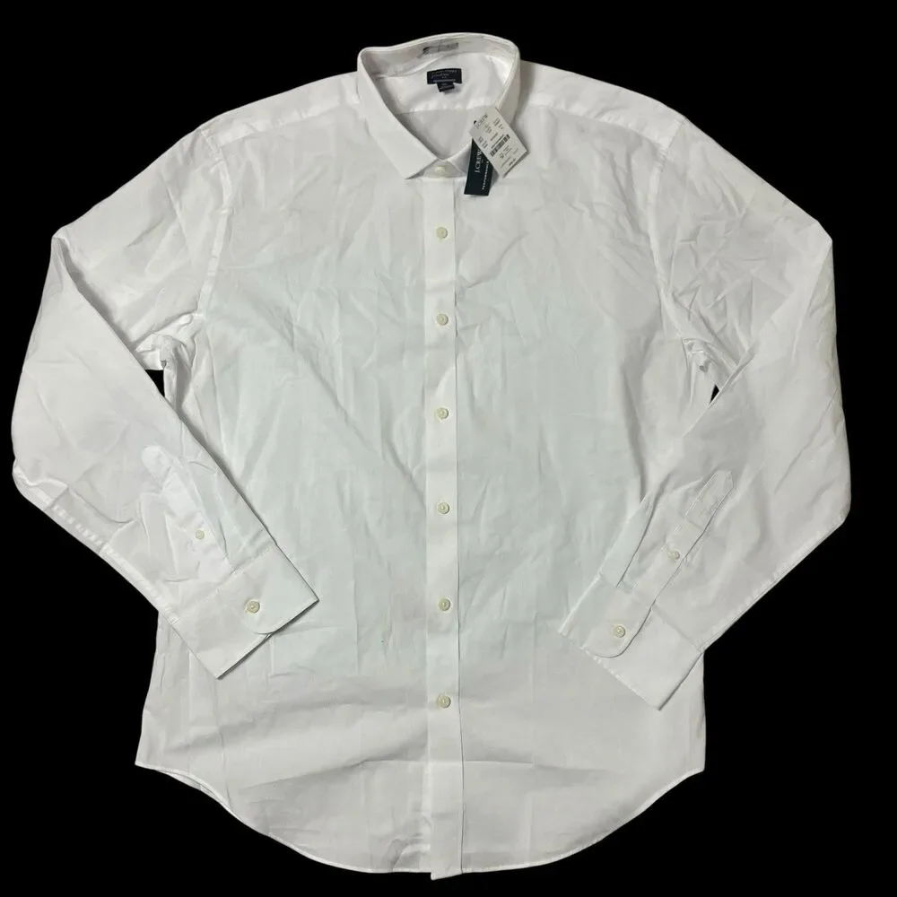 J Crew Button Up Performance Dress Shirt Mens XL White Stretch Career‎ AS991
